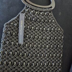 Bloomingdale's Black Beaded Clutch